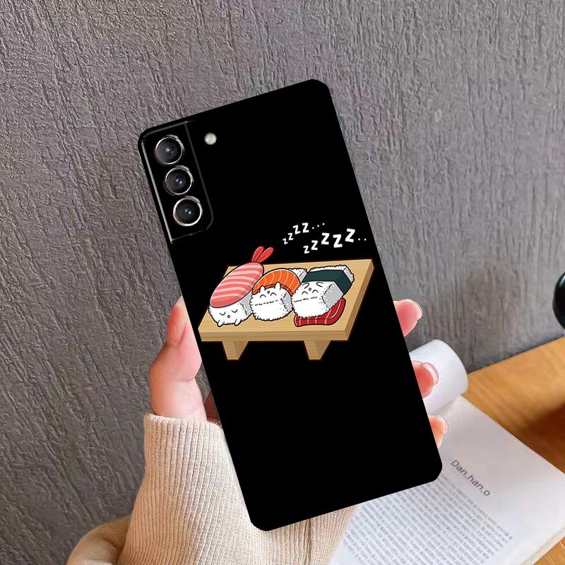 Kawaii Sushi Crowd Phone Case For Samsung Galaxy S24 Ultra S20 S21 S22 S23 S25 Plus S9 S10 S24 S25 FE Cover