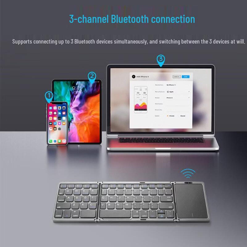 OLOEY Portable Foldable Bluetooth Keyboard with Touchpad