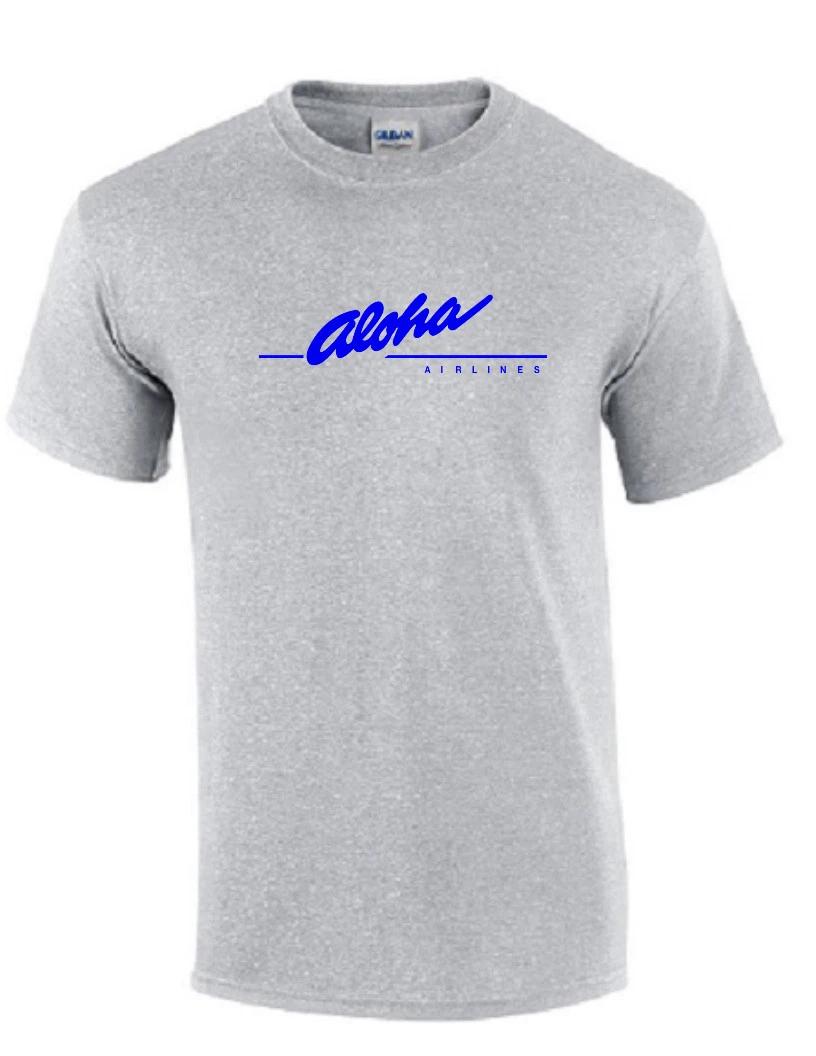 Aloha Airlines Blue Vintage Logo Shirt Hawaiian Airline Sport Gray T-Shirt M