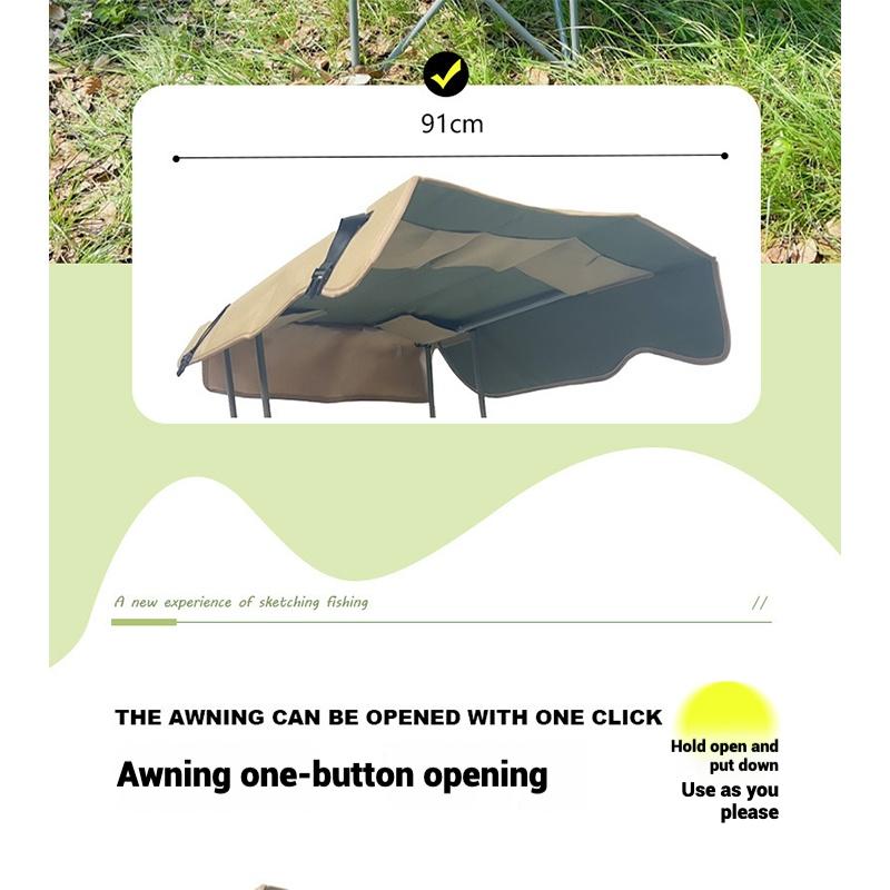 Outdoor folding sunshade chair leisure backrest with armrests fishing camping picnic director chair portable fishing chair