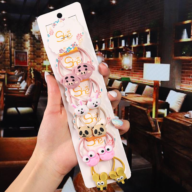 Cartoon Animal Flowers Princess Scrunchie Children Girls Kids Elastic Hair Rubber Bands Accessories Tie Hair Ring Rope Headdress