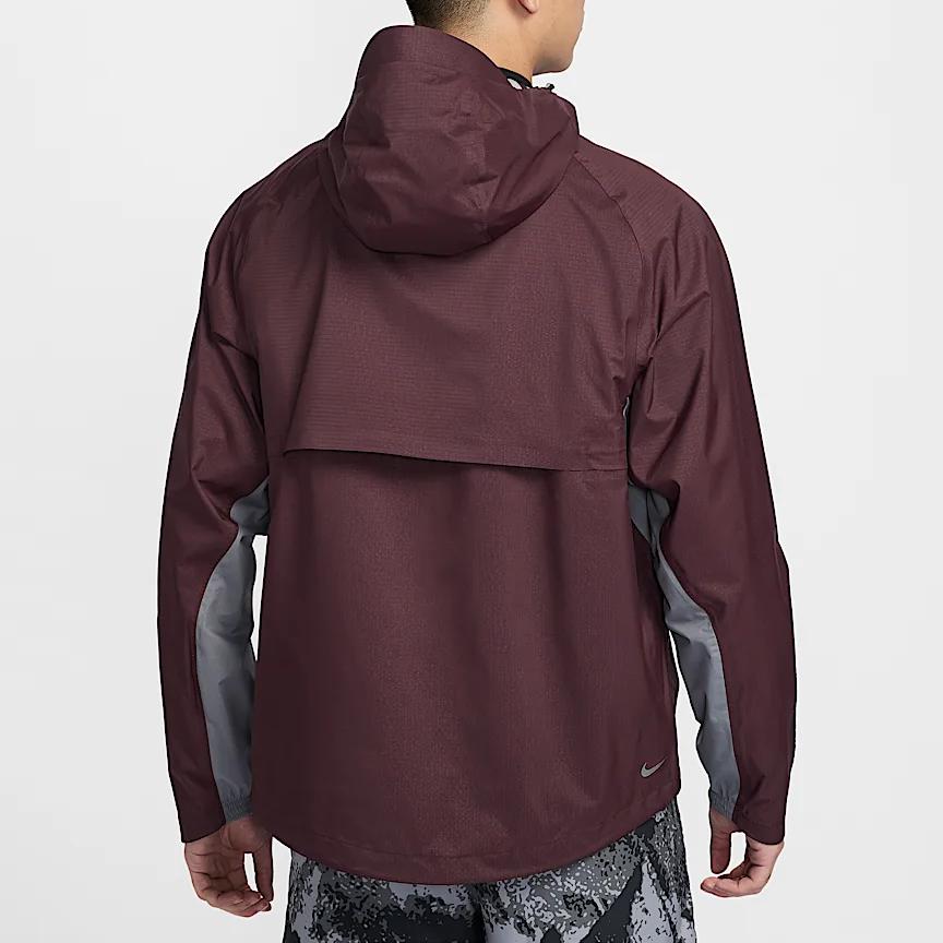 Nike Trail Series Storm-Fit Adv Casual Minimalist Hooded Hard Shell Hiking Waterproof Windproof Breathable Jacket Men Jacket Burgundy Black FZ1085-652