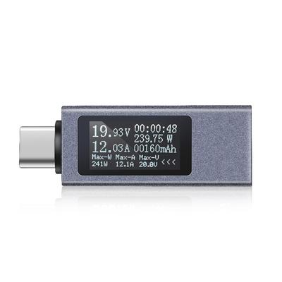 Type-C Cellphone Charging Tester PD Direct Current Voltmeter Power Meter Aluminum Alloy Housing Support 4-30V Voltage 0-12A Current Support Fastchargi