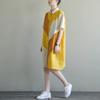 DIMANAF Plus Size Linen Blouse Dress Women 2025 Colorful New Summer Style Shirt O-Neck Loose New