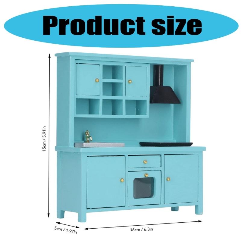 1/12 Scale Dollhouses Miniature Kitchen Furniture Pretend Play for Kids Doll House Furniture Model for Dollhouses