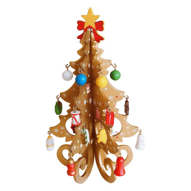 

Рождественская елка детская ручная работа DIY стерео деревянная рождественская елка сцена макет