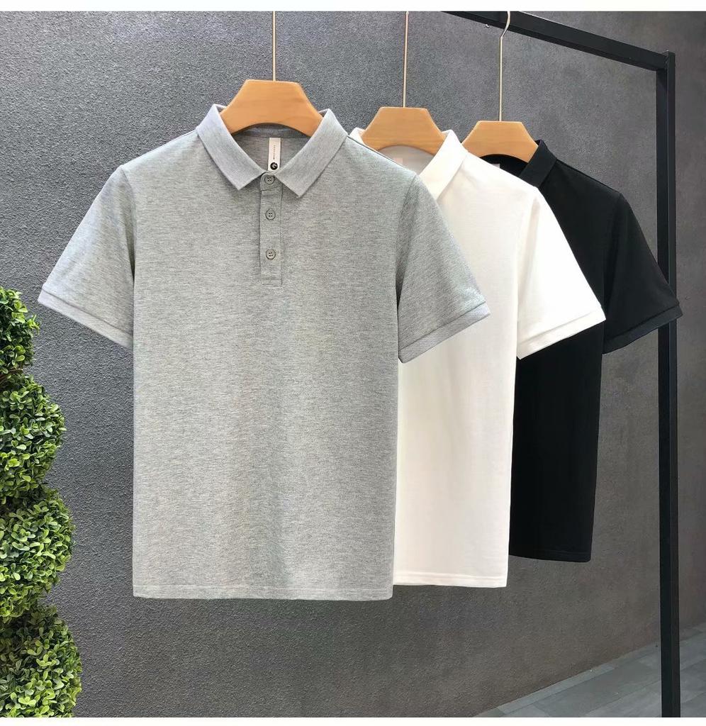 Erkek Düz Renk Polo Gömlek Kısa Kollu Slim Fit Günlük Hafif Yaz Düğmeli Tişört