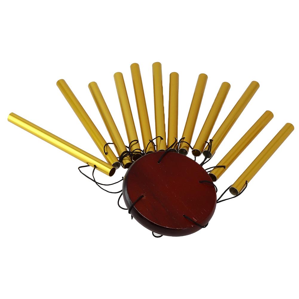 12 Tubes Wind Chime Aluminum Balcony Coffee Shop Gold