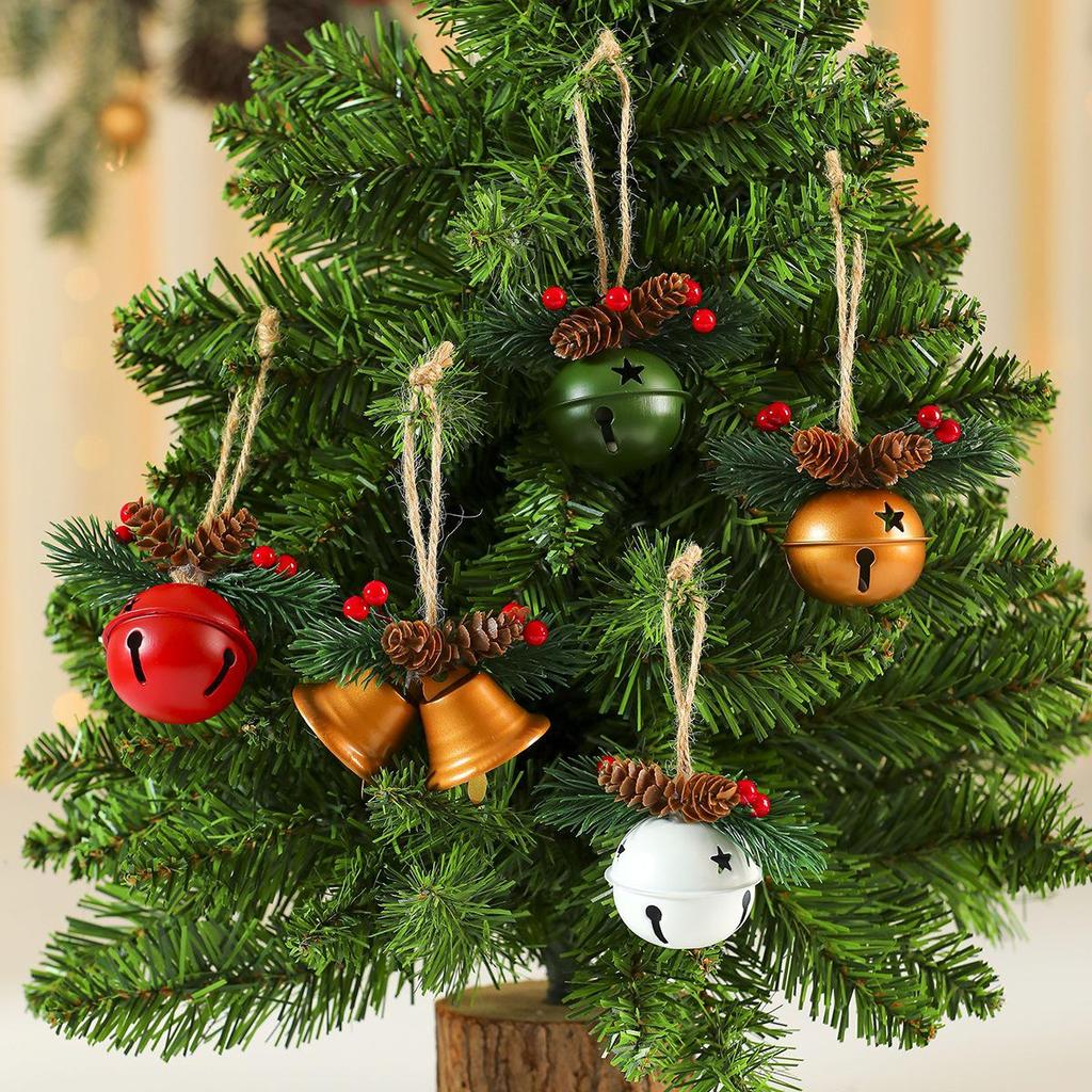 Christmas Bell Door Hanger: Red Berry & Pine Cone Ornament