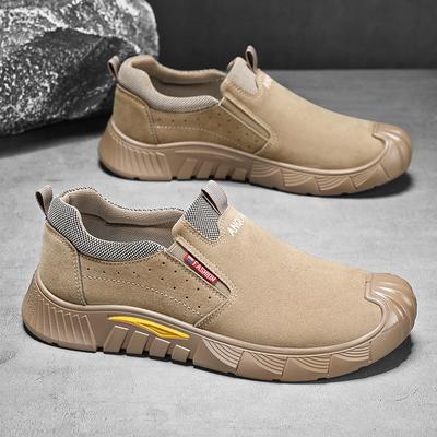 Men Spring Sneakers Outdoor Light Casual Shoes for Men Genuine Leather Loafer Frosted Shallow Lip Shoes