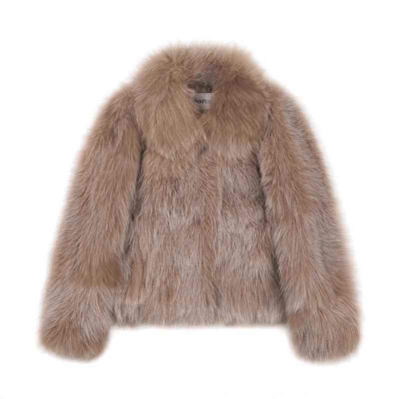 Winter new imitation fox fur coat women's fur coat thickened lapel small man