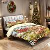 3pcs Christmas Reindeer Print Coreless Duvet Cover Set Multi Size Soft Bedroom Bedding Holiday Decoration Machine Washable