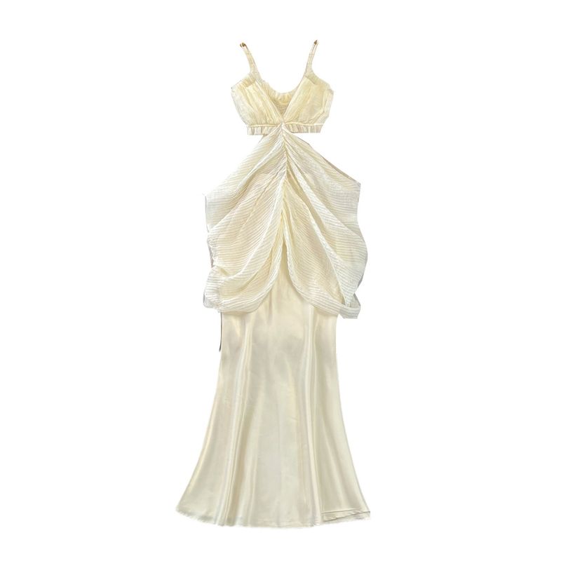 Hollow-out Midriff Sling Dress Seaside Holiday Fishtail