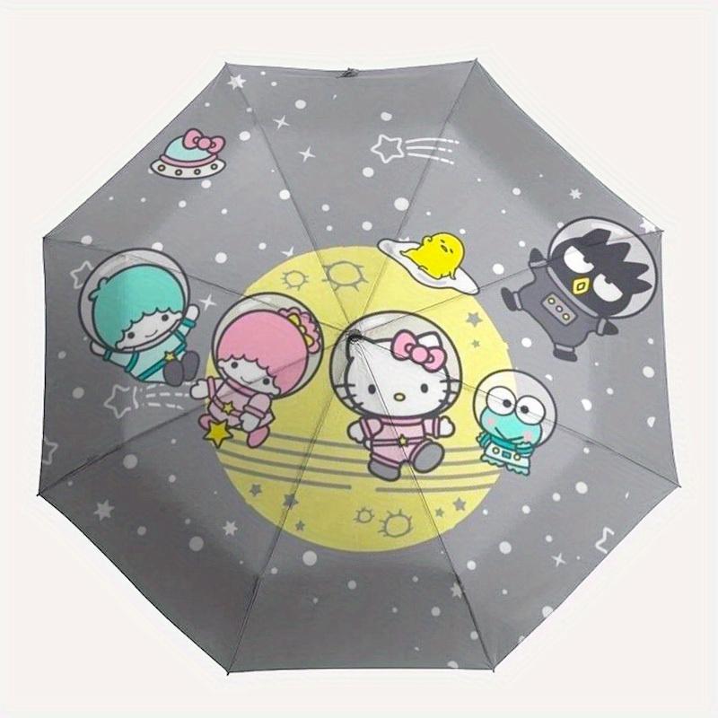 1pc Hello Kitty Space Adventure Umbrella with Plastic Handle,Suitable for All Seasons Home Travel Outdoor UmbrellaSanlio655
