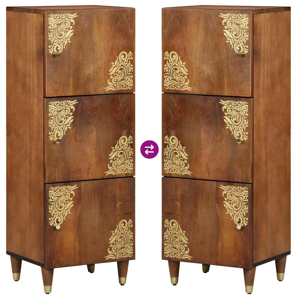 Highboard with Shelf Brown 40 x 33 x 110 cm Solid Wood Mango