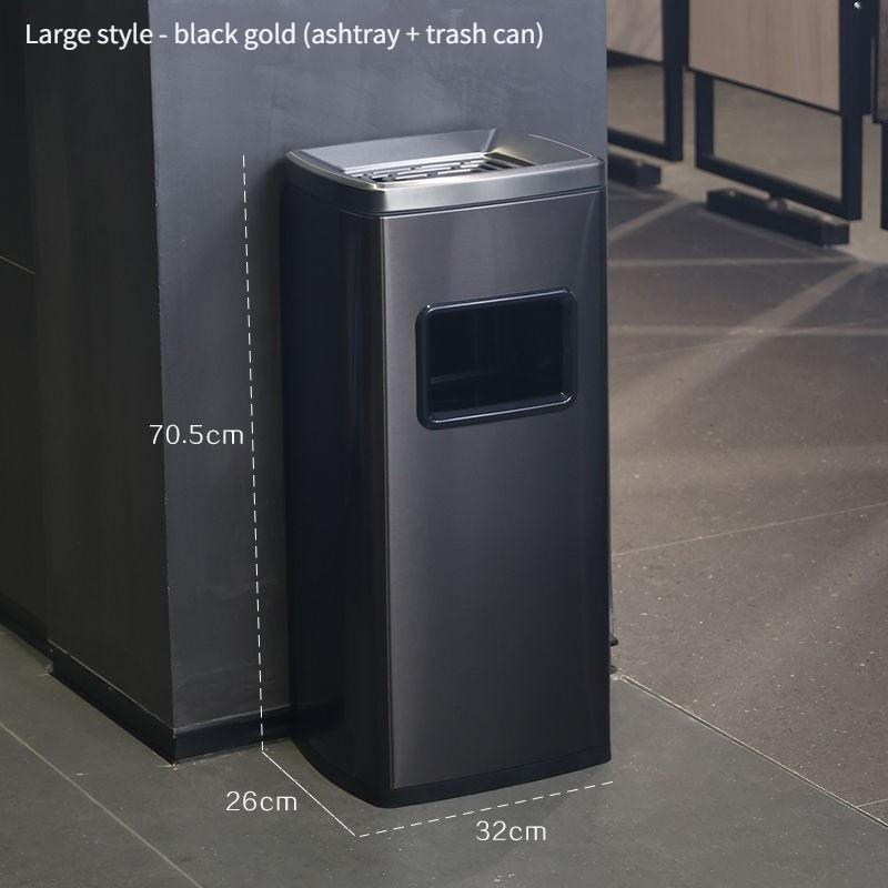 Corridor Aisle Ashtray Cigarette Butt Collector Hotel Lobby Stainless Steel Vertical Elevator Entrance Trash Can