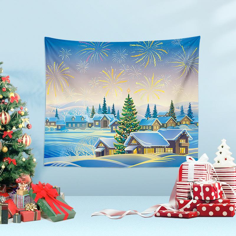 Christmas Tapestry Cross-border New Christmas Party Hanging Cloth Santa Claus Background Fabric