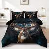 3pcs Duvet Cover Set Fashion Vintage Elk Print Bedding Set, Soft Comfortable Duvet Cover, For Bedroom, Guest Room