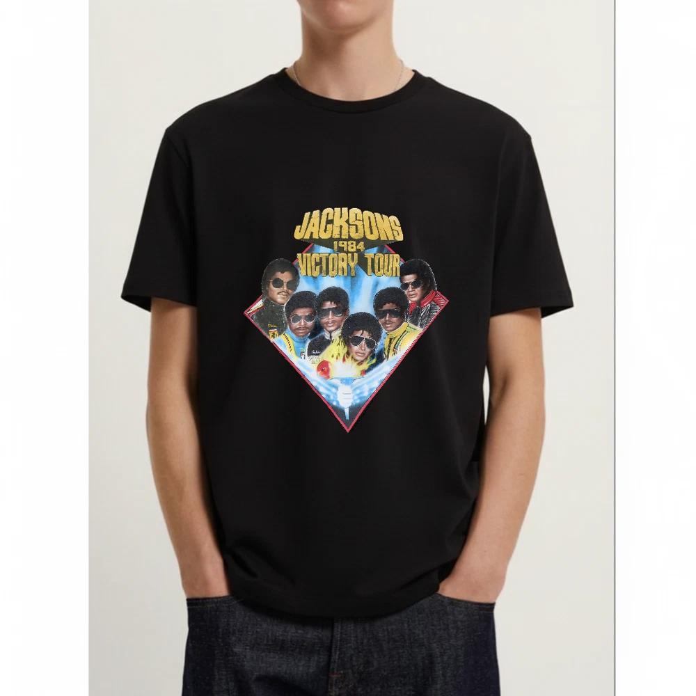 Vintage The Jackson 5 Victory Tour Cotton White Unisex TShirt J745 S