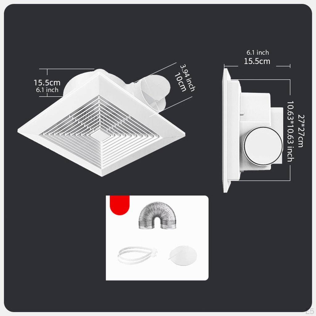 Bathroom Exhaust Installation Quiet Compact Versatile Ventilation Fan for Shower Workshop Kitchen