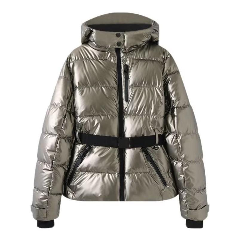 Mode 2025 Damen Ski-Serie Taillenbetonte Kapuzen-Tie-Dye-Pufferjacke Set Vielseitige Gepolsterte Oberbekleidung Perfekt zum Skifahren & für den Alltag