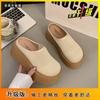 Thick-soled bag head half slippers women's summer outer wear 2025 new models with skirts mesh one pedal lazy muffin shoes
