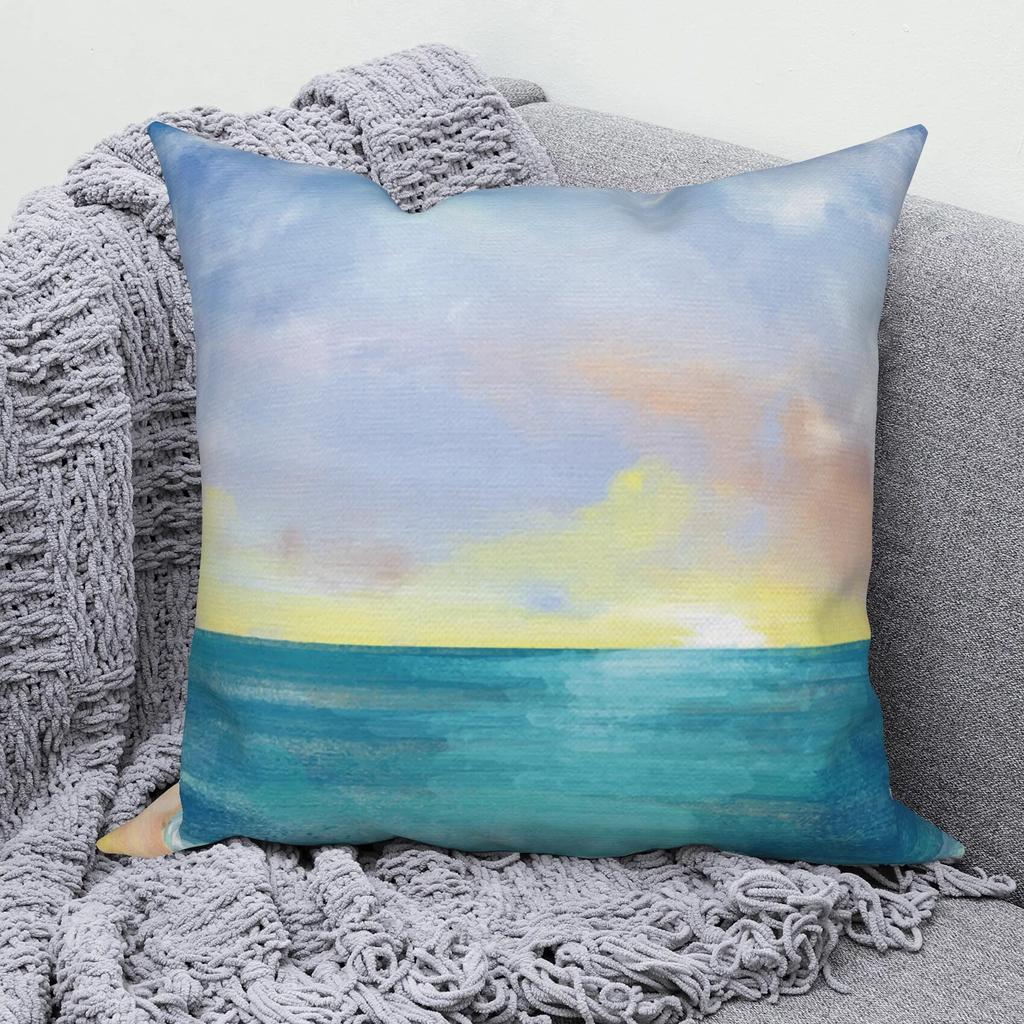 Modern Sofa Square Pillowcase Home Decor Hawaiian Scenery Throw   Cushion Cover