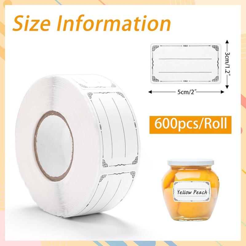 

600 Sheets/Roll Freezer Labels-Waterproof & Oilproof,Low-Temperature Adhesive Stickers,Handwritable for Frozen Food Organization one size fits all