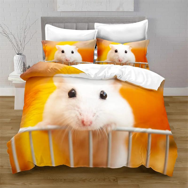 Hamster Duvet Cover Family Pet Guinea Pig for Women Children Boys Girls Lovely Mini Animals Quilt Cover for Bedroom Decorations