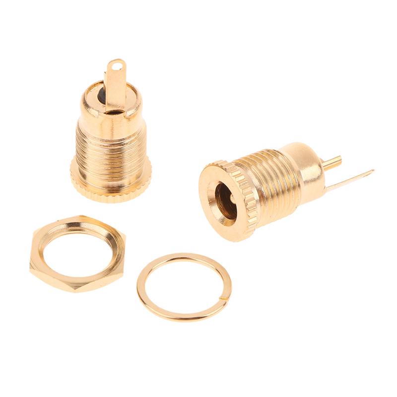 Gold-Plated 30V 10A High Current Dc Connectors 5.5X2.1Mm 5.5X2.5Mm Power Female Jack Socket Nut Panel Mount Dc Adapter Connector