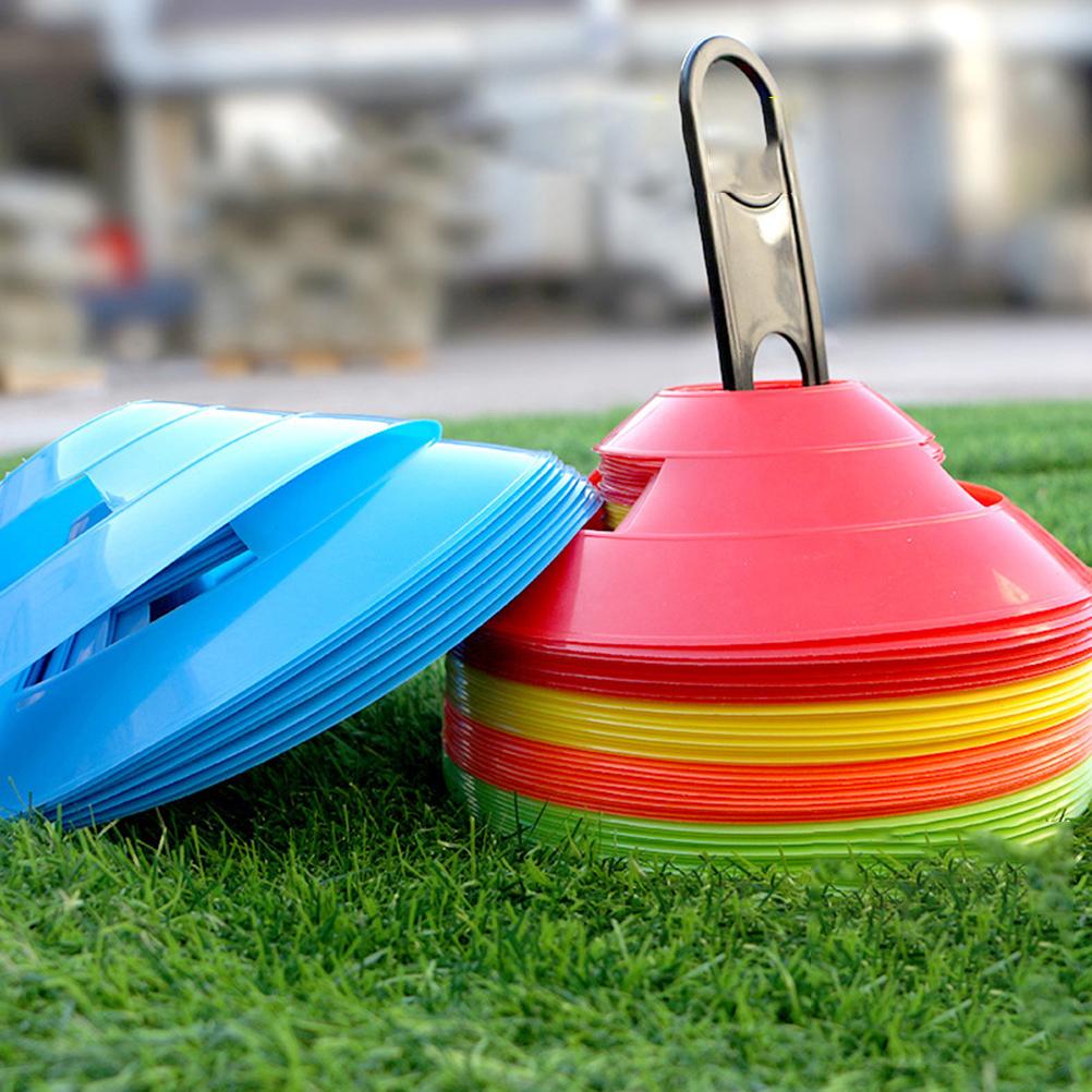 50 Pcs Disc Cones Soccer Cones with Carrying Bag and Holder for Training Football Sports Field Cone Markers