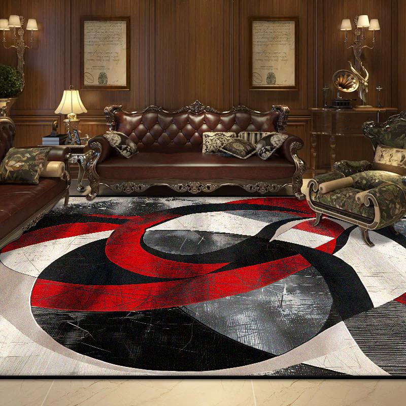 Nordic Abstract Style Carpet Modern Geometric Decoration Living Room Large Size Rugs Bedroom Bedside Fluffy Tatami Floor Mat