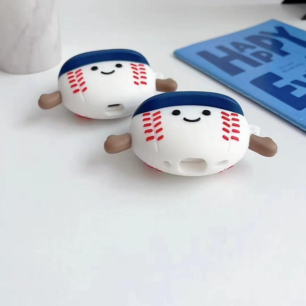 Fashion 3D Baseball Silicone Earphone Case For Airpods 4 Shockproof Cute Headphone Cover For Airpods 1 2 3 Pro Coque