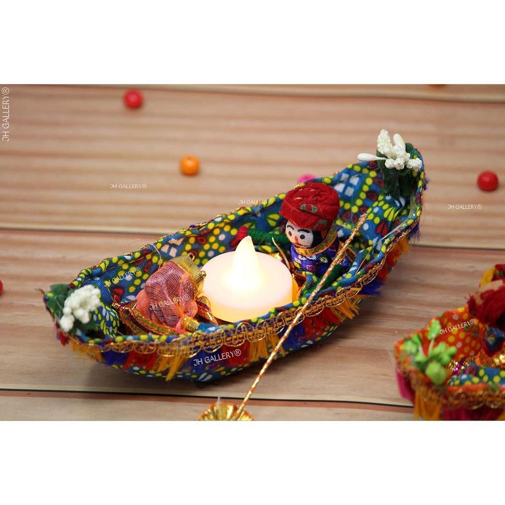 Recycled Material Rajasthani Raja Rani Puppet/Dolls Decorative Tealight Candle Holder (Pack of 2)
