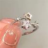 Personality Fashion Star-shaped Rings Exquisite Shiny Flower Vine Ring Adjustable Open Metal Ring For Women Fashion Party Daily Accessories