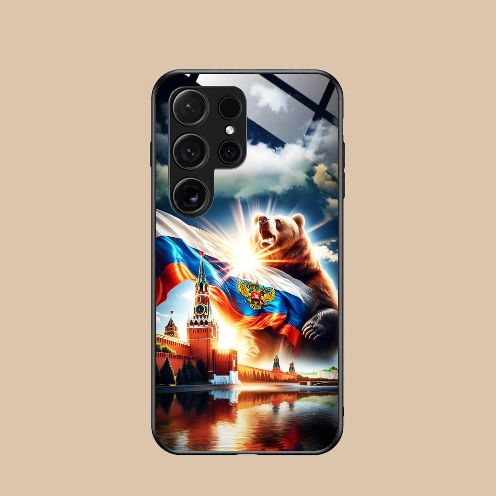 Russia Flag Mobile Cell Phone Case for Samsung Galaxy S26 S25 S24 S23 S22 S21 S20 Note20 Plus FE Ultra Glass Colorful Cover