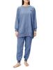 Gunze Tuche Long Sleeve and Pants with Fleece Size L Women's Lining, Blue-Grey,