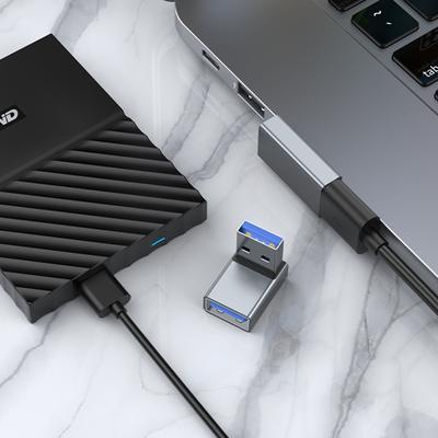 USB 3.0 Male To Female 90 Degree Right Angle Extension Adapter USB Upward Connector Data Sync for Laptop PC USB Fan