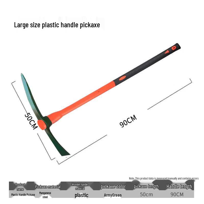 Dual-Head Manganese Steel Pickaxe