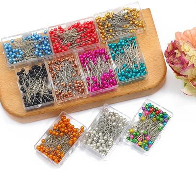 1 box/tasche Multi Farben Metall Perlglanz Nadel Für Haushalt Nähen Zubehör