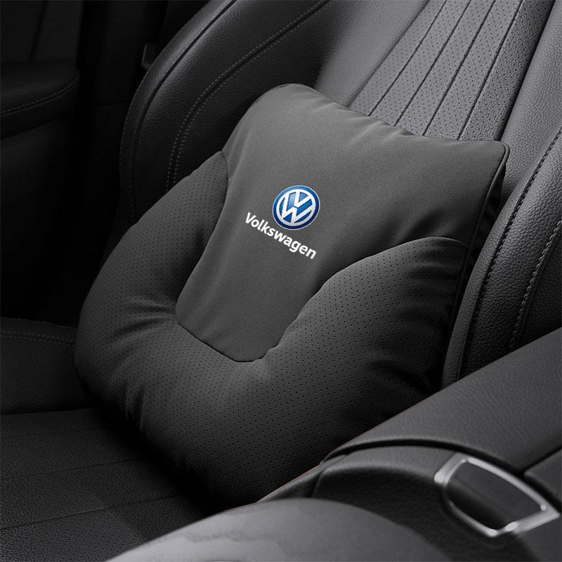 Car Seat Soft Headrest Suede Neck Pillow Waist Cushioning For VW GTI Polo Golf Passat MK678 Tiguan Arteon CC Taigo T-ROC Hub Cap