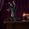 Autumn Seasonal Display Gothic Witch Boot Vase, Halloween Table Centerpiece Black Spider Web Unique Bookshelf Decor High Heel, Flower Holder