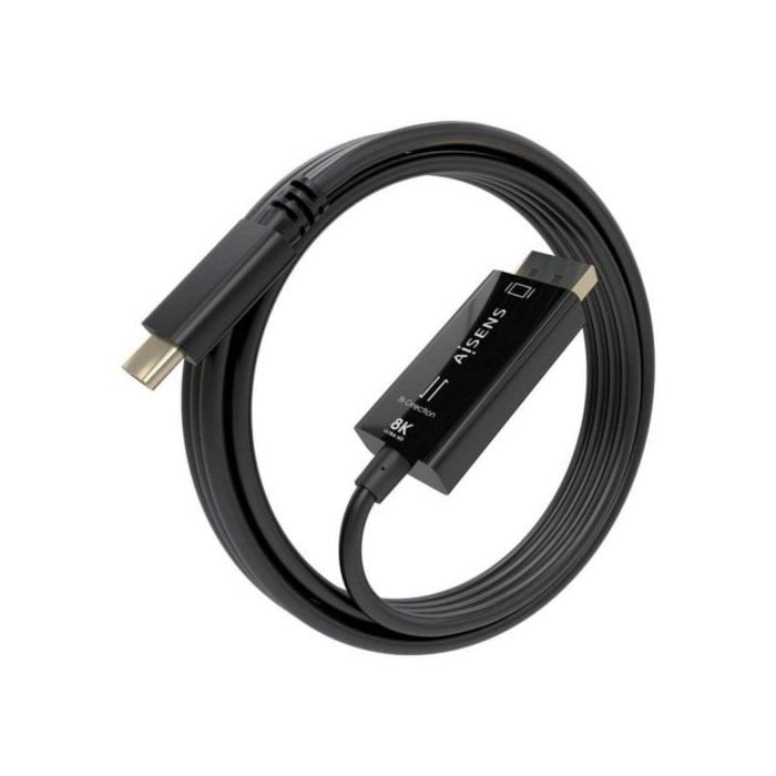 Cable Conversor Aisens A109-0879 USB-C a DisplayPort 8K@60Hz Bidireccional Negro 1.8m