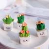 4Pcs Mini Resin Cactus Figurines Lightweight Portable Artificial Plant Ornaments for Travel Desk Decor