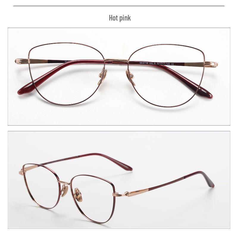 M6708S Retro Pure Titanium Unisex Eyeglass Frame with Acetate Elements for Prescription Lenses