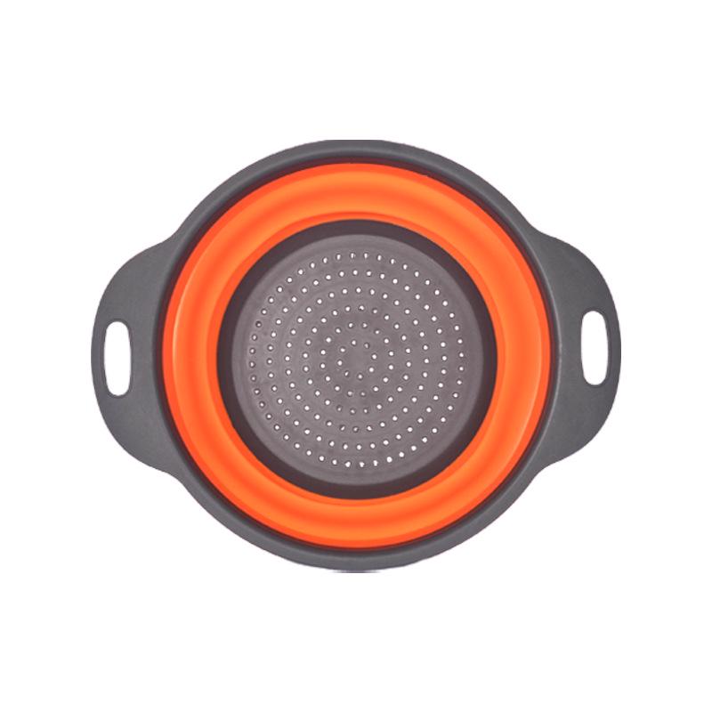 Collapsible Round Silicone Colander: Telescopic Fruit & Vegetable Washing Basket