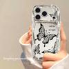 Shockproof Luxury Soft TPU Cover For iPhone 17 Pro Max Air 16e 16 15 14 13 Pro Max 12 11 Line Butterfly Electroplated Phone Case