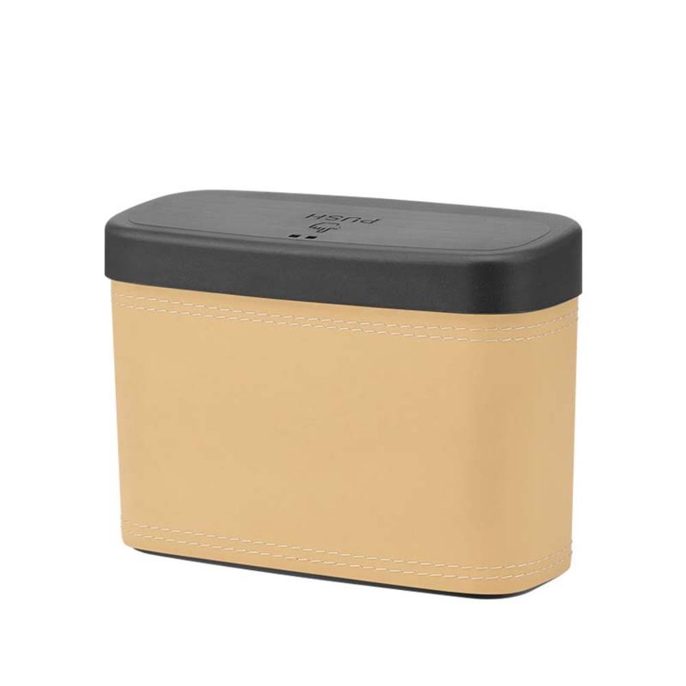 Multi-functional Car Press-down Storage Box PU Leather Hanging Storage Bin  for Wet and Dry Use