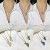iF ME Simple Stacked Butterfly Pendant Necklace for Women Gold Chain Choker Jewelry Fashion Accessories