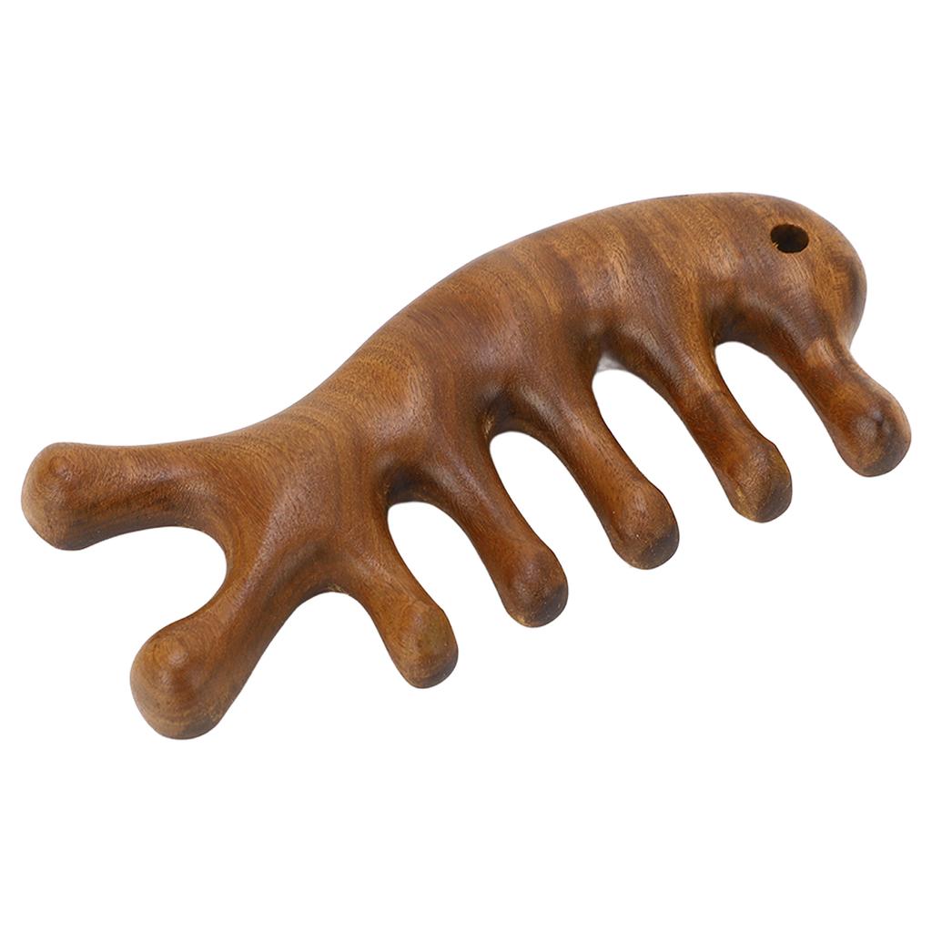 Gua Sha Kamm Sandelholz Ergonomischer Breitzahn Kopfhaut Schaben Massagekamm für Nacken Arme Beine